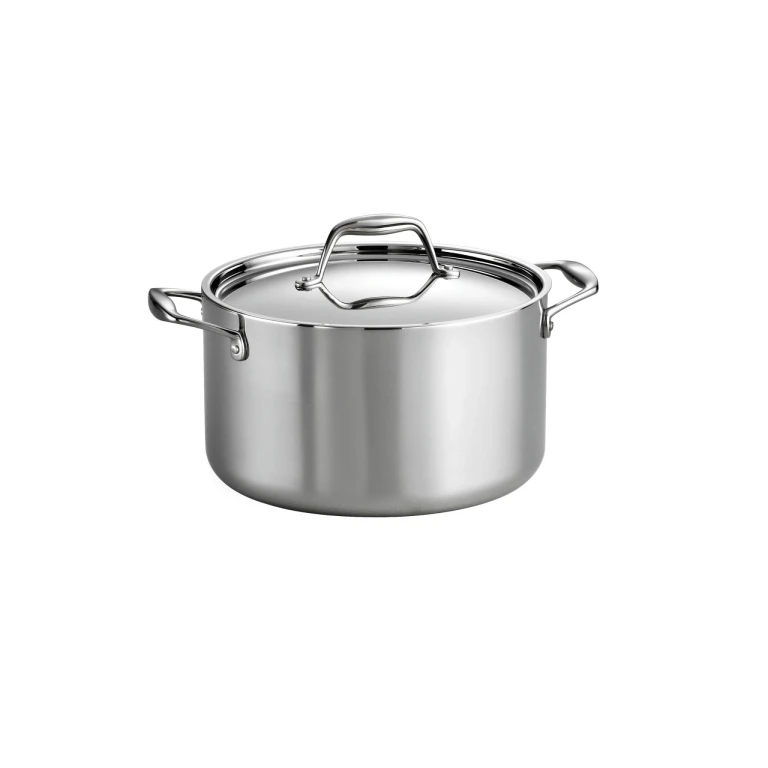 Tri-Ply Clad Stainless Steel 6-Quart Sauce Pot with Lid, Induction-Ready Pot, Dishwasher-Safe, NSF-Certified, Made in Brazil