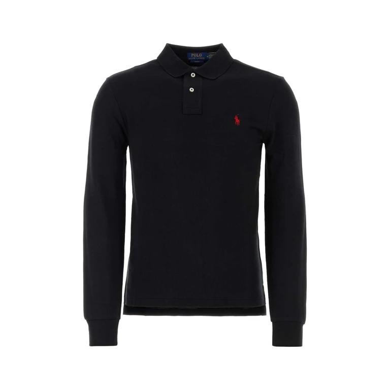 Polo Ralph Lauren Black Piquet Polo Shirt Blk Exterior: Cotton - Men