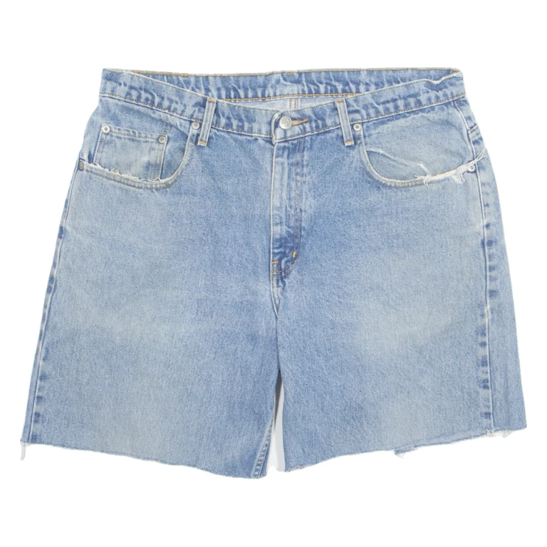 RALPH LAUREN POLO JEANS COMPANY Cut Off Mens Denim Shorts Blue L W36