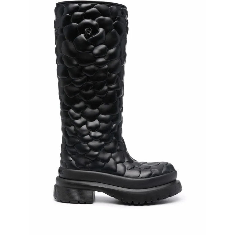 Garavani Atelier Floral-Embossed Mid-Calf Rain Boots