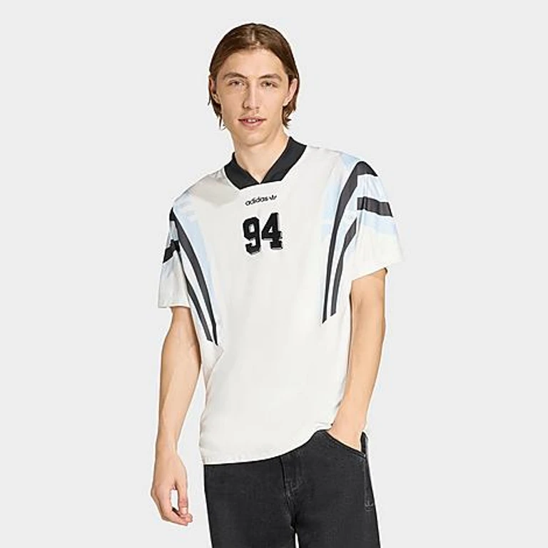 adidas Men's Originals Santiago Allover Print Infill Jersey in Cloud White Size: XS