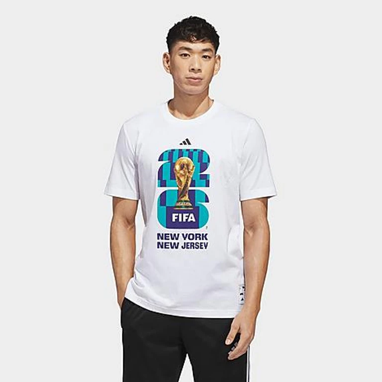 adidas Men's Soccer FIFA World Cup 26 Host City New York New Jersey Graphic T-Shirt in White Size: XS