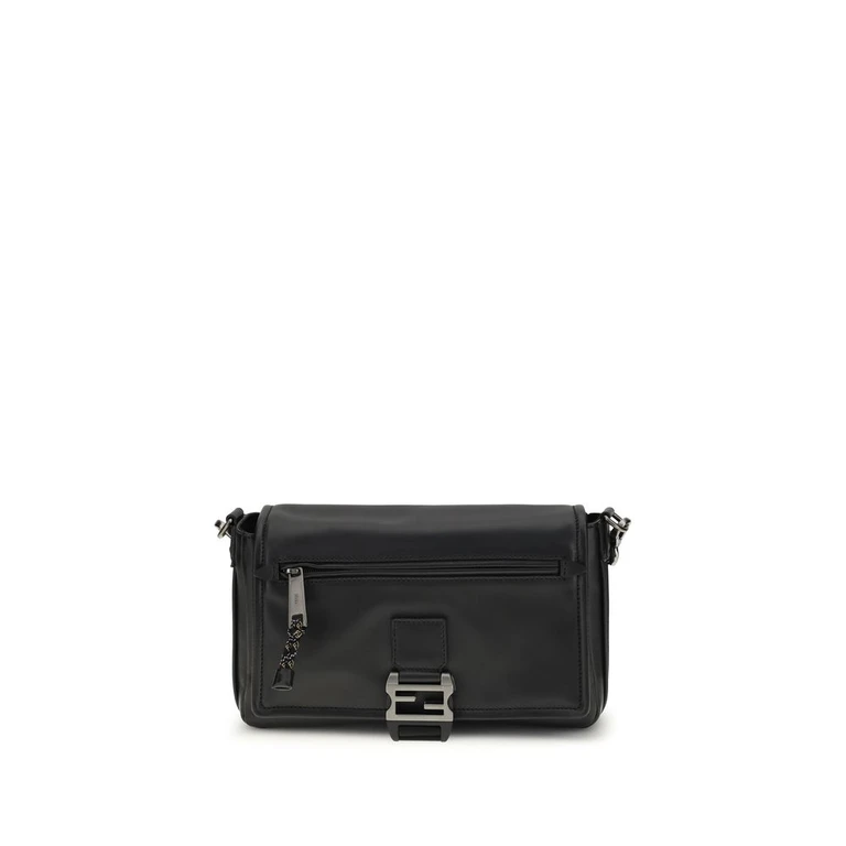 Fendi Black Calf Leather Bos Taurus Shoulder Bag - Men