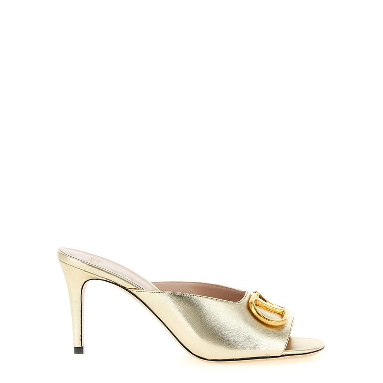 Valentino Garavani Gold Goatskin Stiletto Heel Sandals - Women