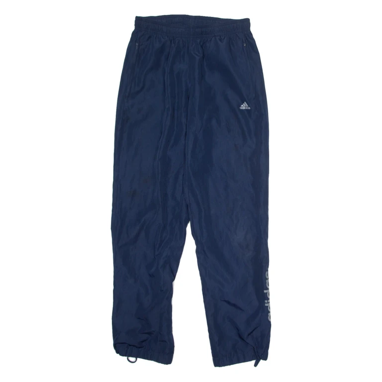 ADIDAS Mesh Lined Mens Track Pants Blue Tapered S W26 L30
