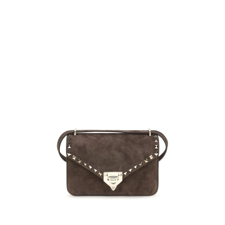 Valentino Garavani Brown Suede Leather Shoulder Bag - Women