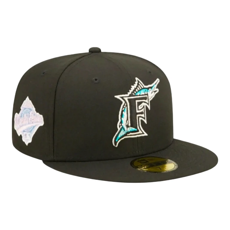 New Era Florida Marlins Pop Sweat Men Fitted Hat Black