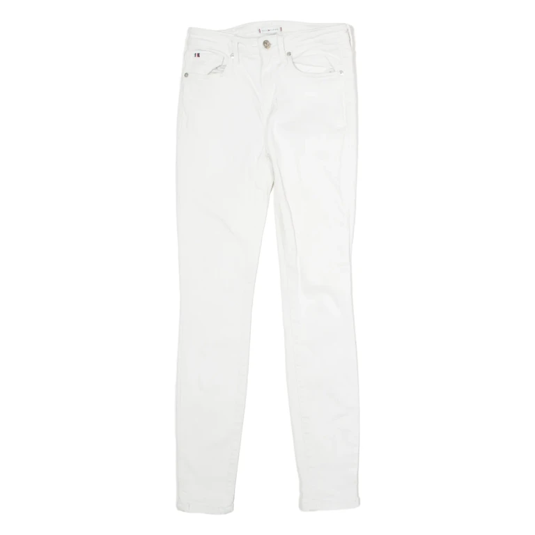 TOMMY HILFIGER Como Flex Womens Jeans White Slim Skinny Stone Wash W24 L28