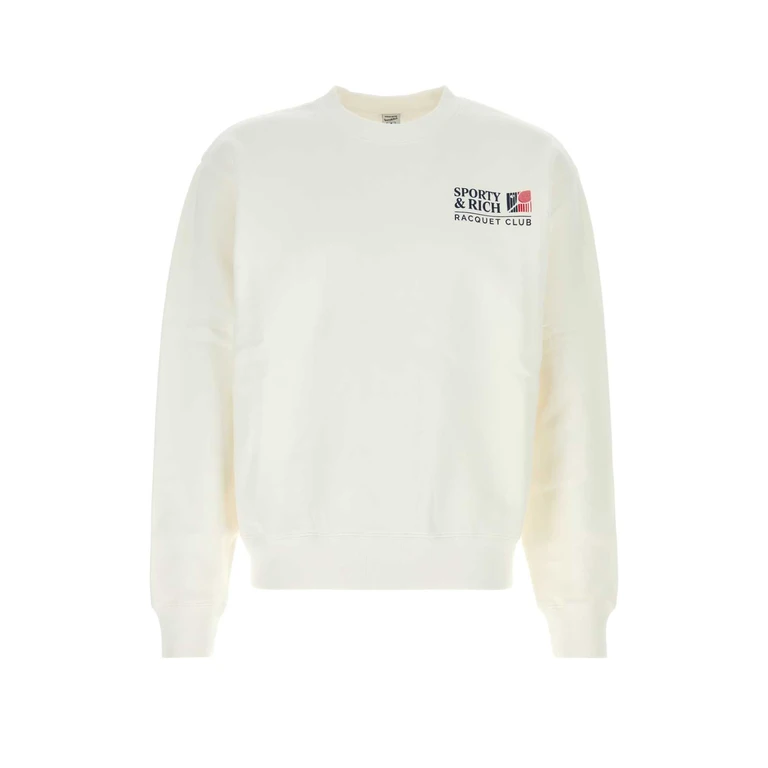 Sporty & Rich White Cotton Sweatshirt Whitenavyruby Exterior: Felpe - Men