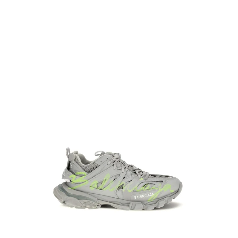 Gray Polyester Athletic Sneakers - Men