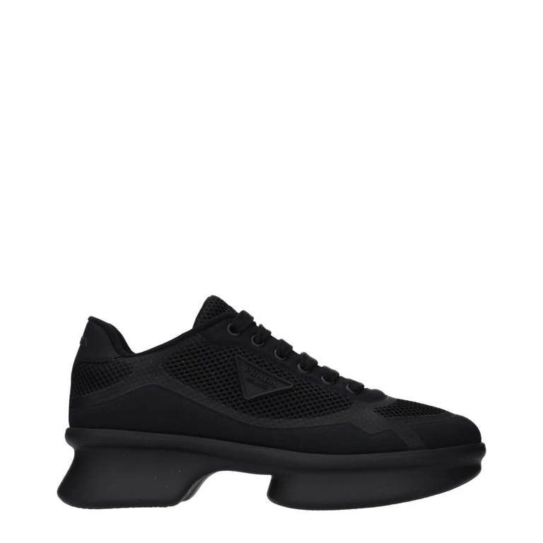 Prada Black Fabric Low Top Sneakers - Women