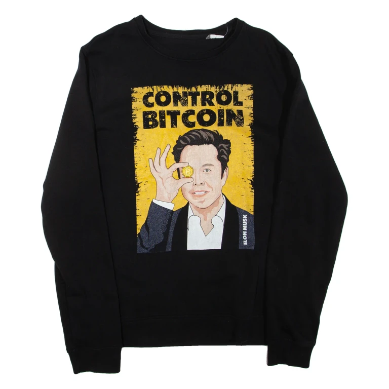 Elon Musk Mens Sweatshirt Black Crew Neck M