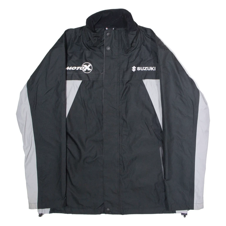 SUZUKI COLLECTION Moto X Mens Rain Jacket Black Colourblock L