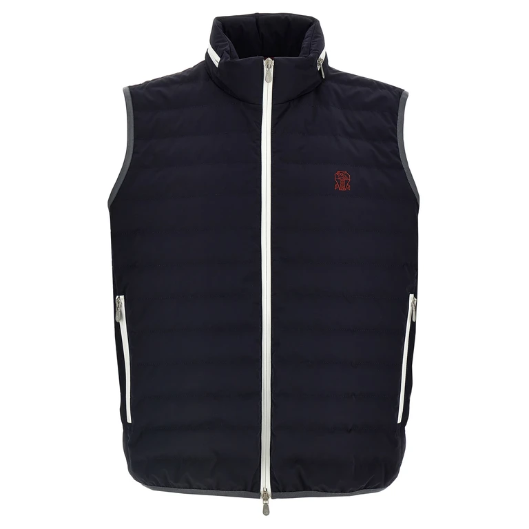 Brunello Cucinelli Blue Polyamide Coat Clothing - Men