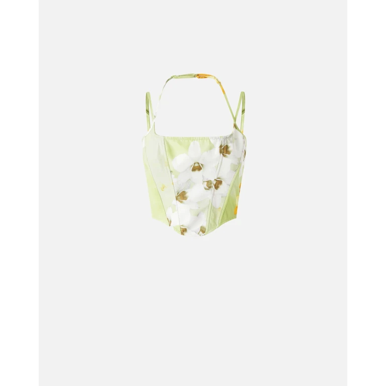 Pinko - Top sans manches façon corset à fleurs - 38