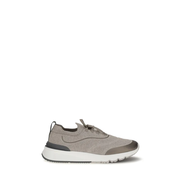 Brunello Cucinelli Brown Cotton Athletic Sneakers - Men
