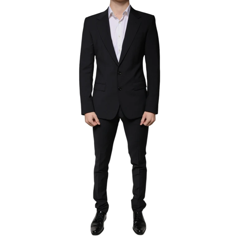 Black Wool 3 Piece Slim Fit Formal Men Suit - Men
