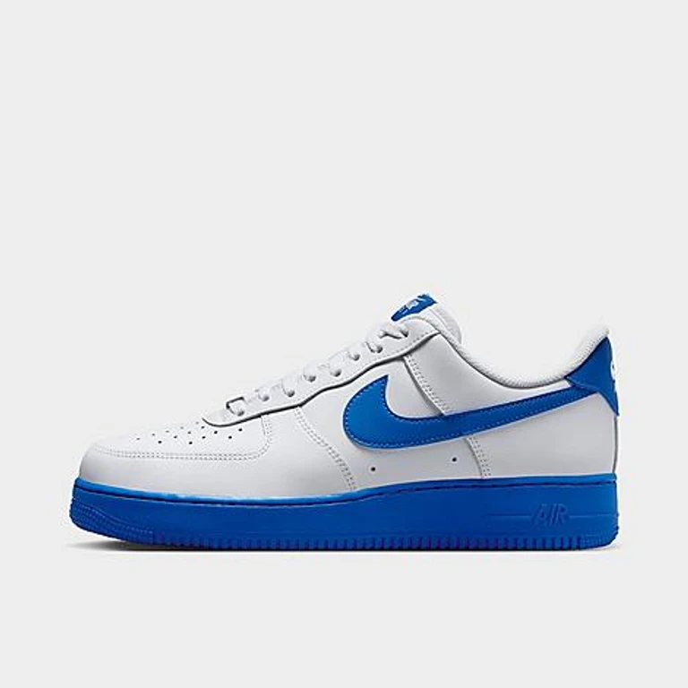 Nike Men's Air Force 1 '07 Casual Shoes in White/Game Royal Size: 6.0