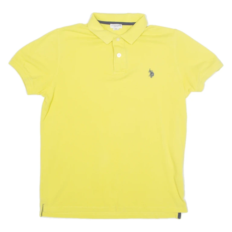 U.S. POLO ASSN Mens Polo Shirt Yellow 90s M