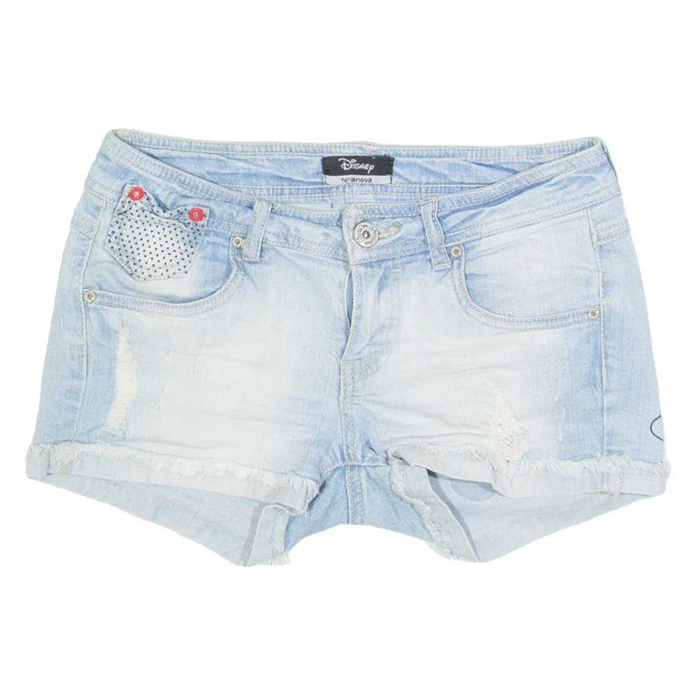 DISNEY Minnie Mouse Womens Denim Shorts Blue XS W27