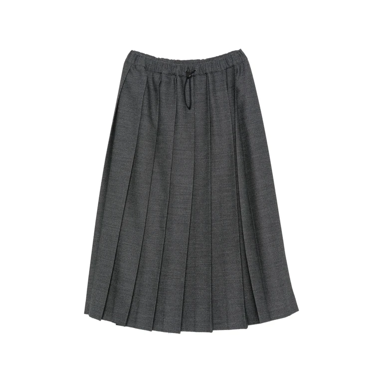 Pleated Semi-sheer Midi Skirt