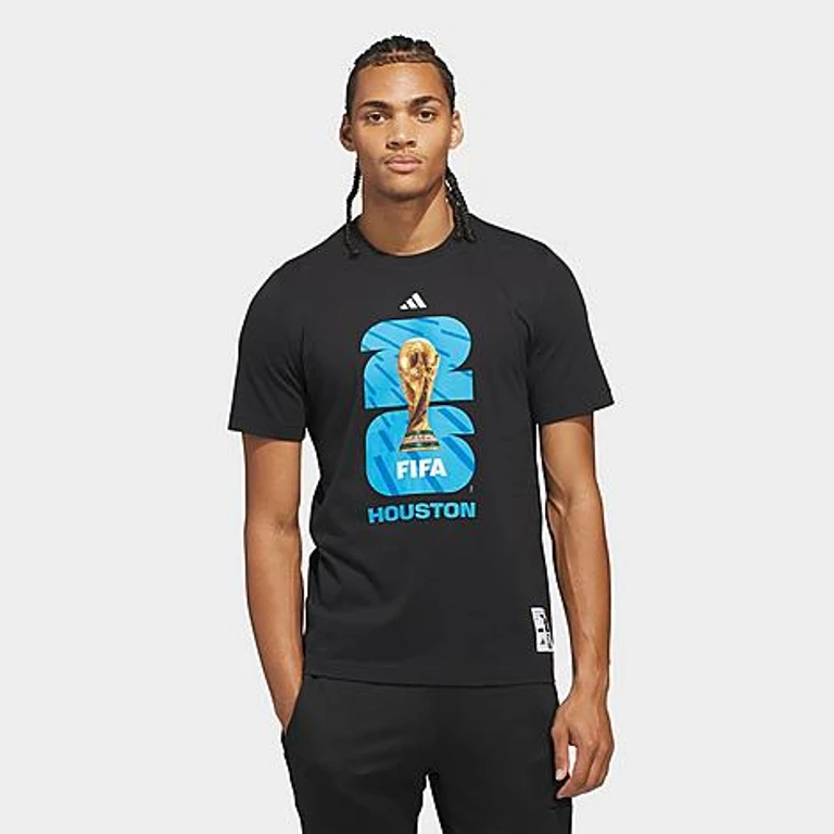 adidas Men's Soccer FIFA World Cup 26 Host City Houston Graphic T-Shirt in Black Size: Small