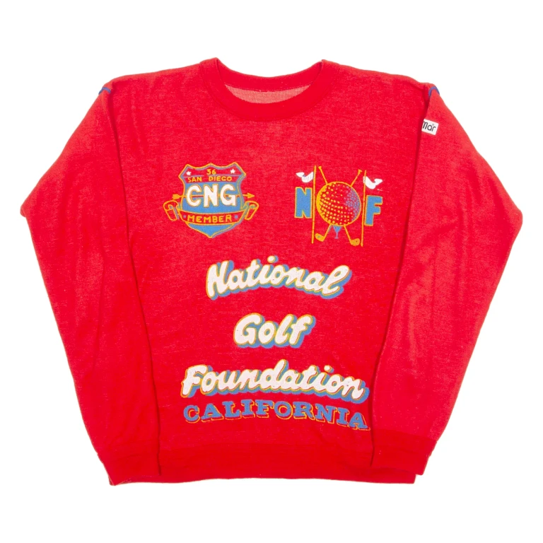 National Golf California Mens Sweatshirt Red Crewneck S