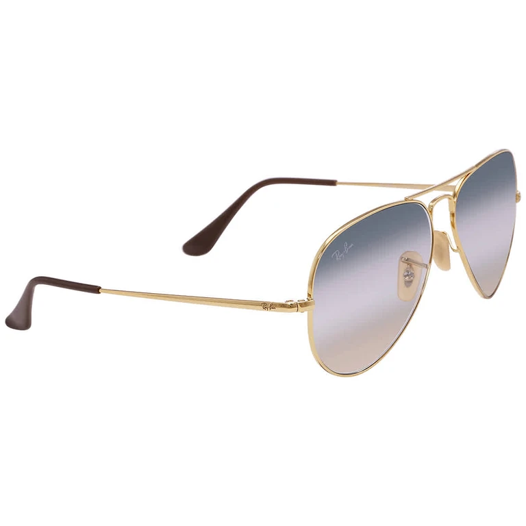 Ray Ban Clear Gradient Blue Aviator Unisex Sunglasses RB3689 001/GD 58