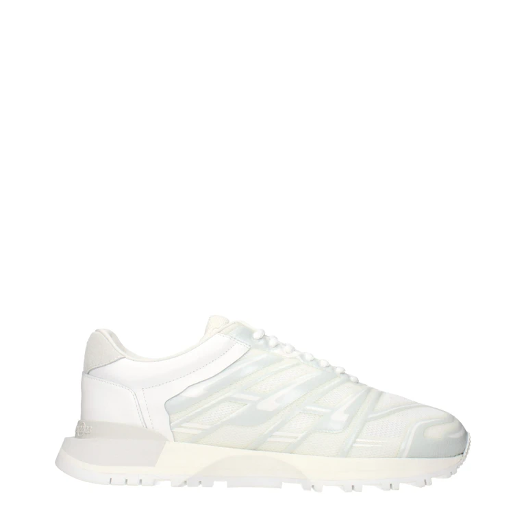 White Fabric Athletic Sneakers - Men