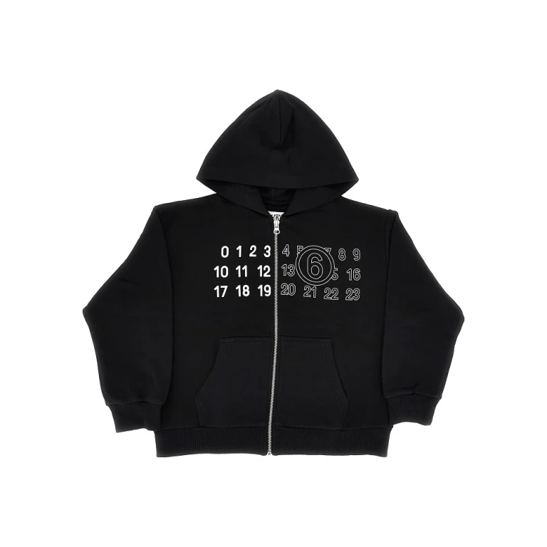 MM6 Numeric Logo print full-zip hoodie Kids 8Y