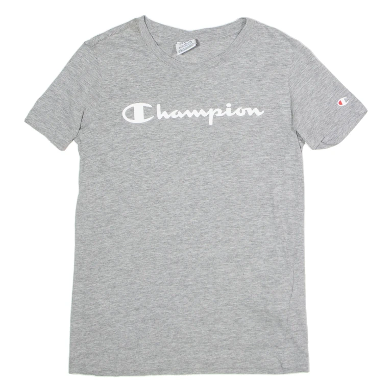 CHAMPION Womens T-Shirt Grey Crew Neck XS