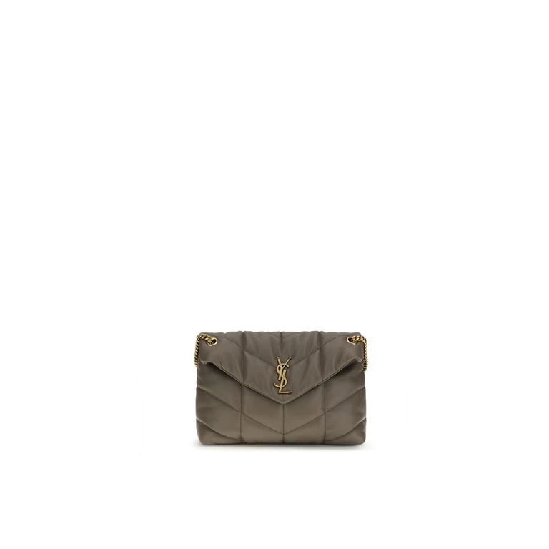 Saint Laurent Gray Lamb Leather Shoulder Bag - Women