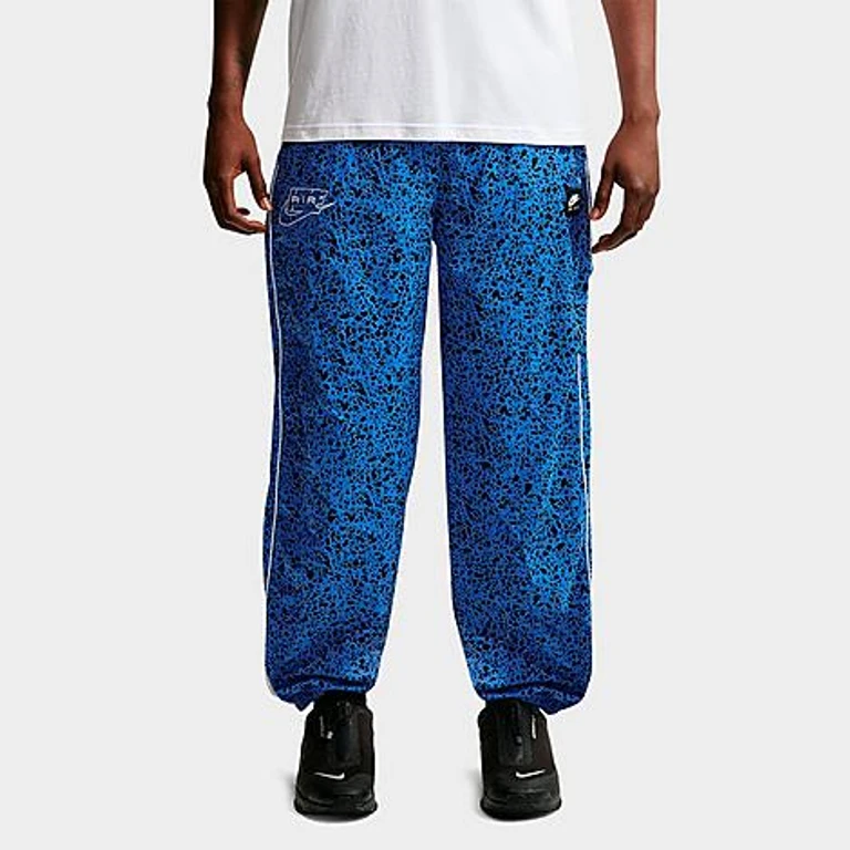 Nike Men's Air Safari Print Woven Pants in Blue Crystal Size: XS
