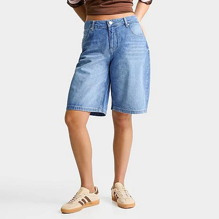 Unlike Humans Women's Denim Jorts in Mid Wash Size: 24