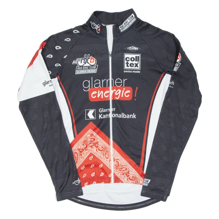 Cycling Mens Jersey Black Long Sleeve 1/2 Zip L
