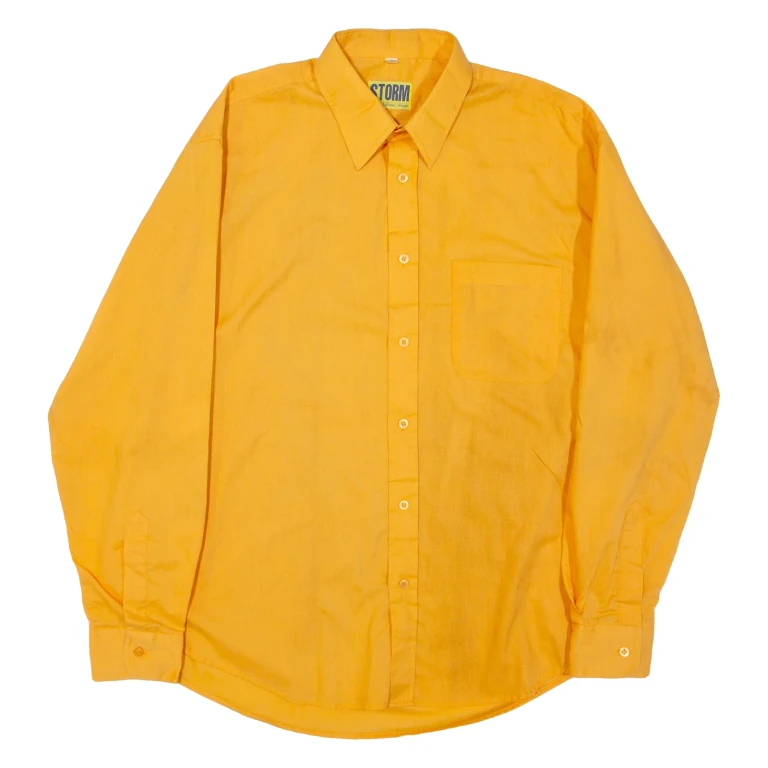 STORM Womens Shirt Orange Collared Long Sleeve L