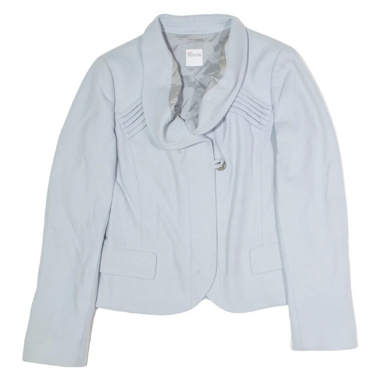 RED VALENTINO Womens Blazer Waistcoat Blue Wool S