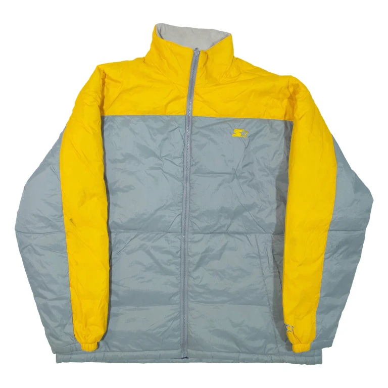 STARTER Mens Jacket Grey Nylon Colourblock L
