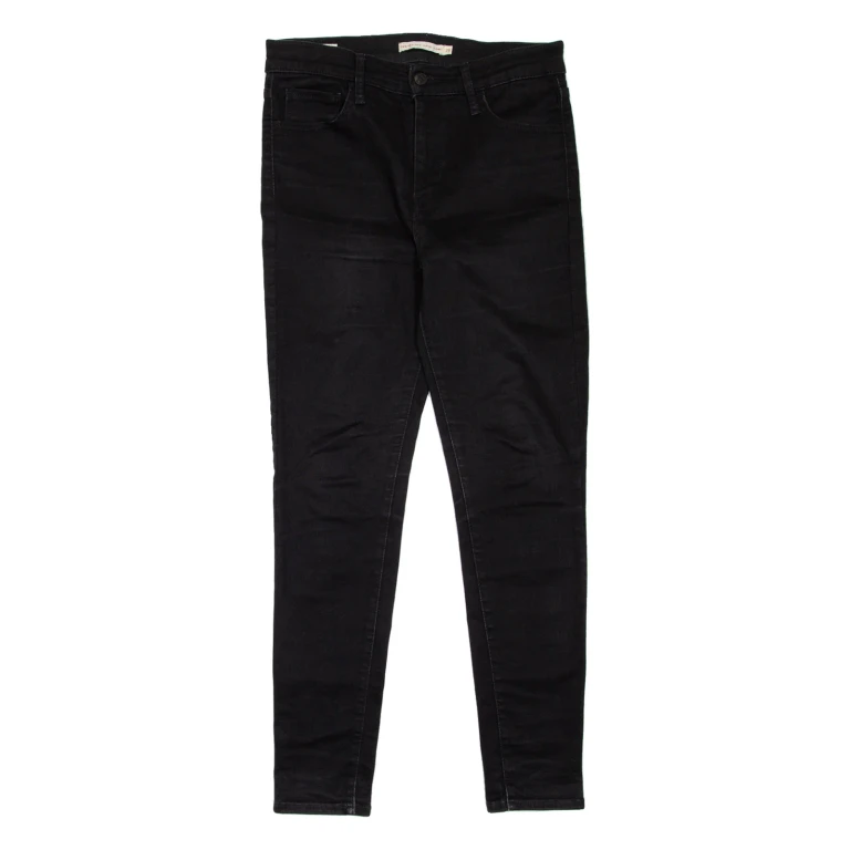 LEVI'S 720 High Rise BIG E Womens Jeans Black Slim Skinny W28 L28