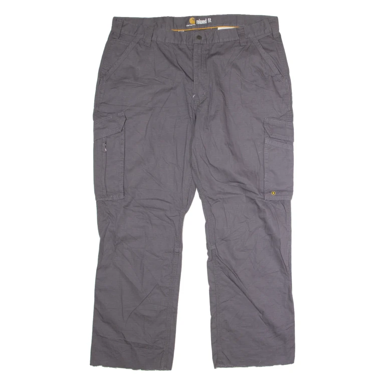 CARHARTT Carpenter Workwear Mens Canvas Trousers Grey Relaxed Straight W42 L30