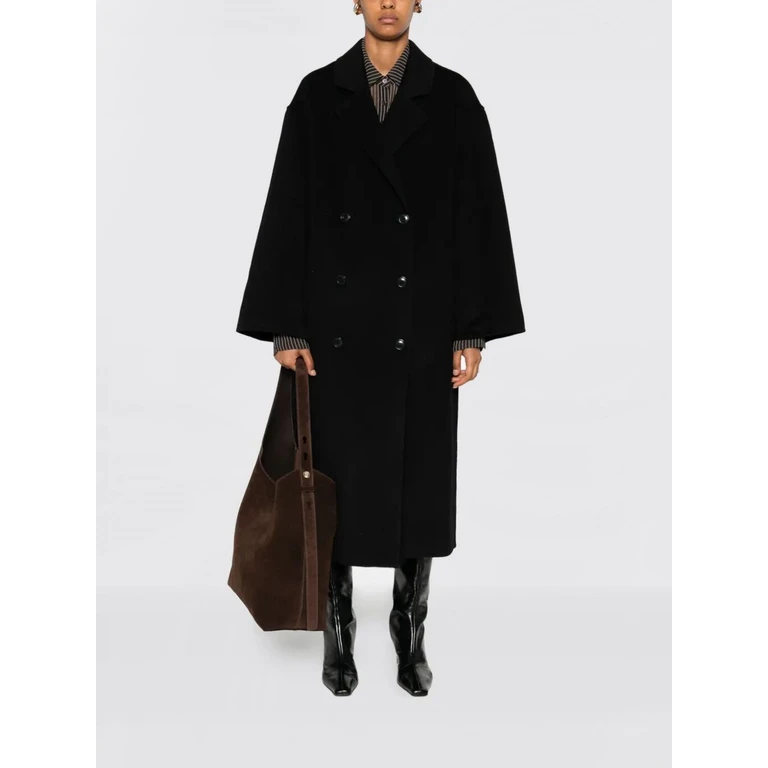 LOULOU DE SAISON Coat Woman color Black (BORNEOLDSBLACK)