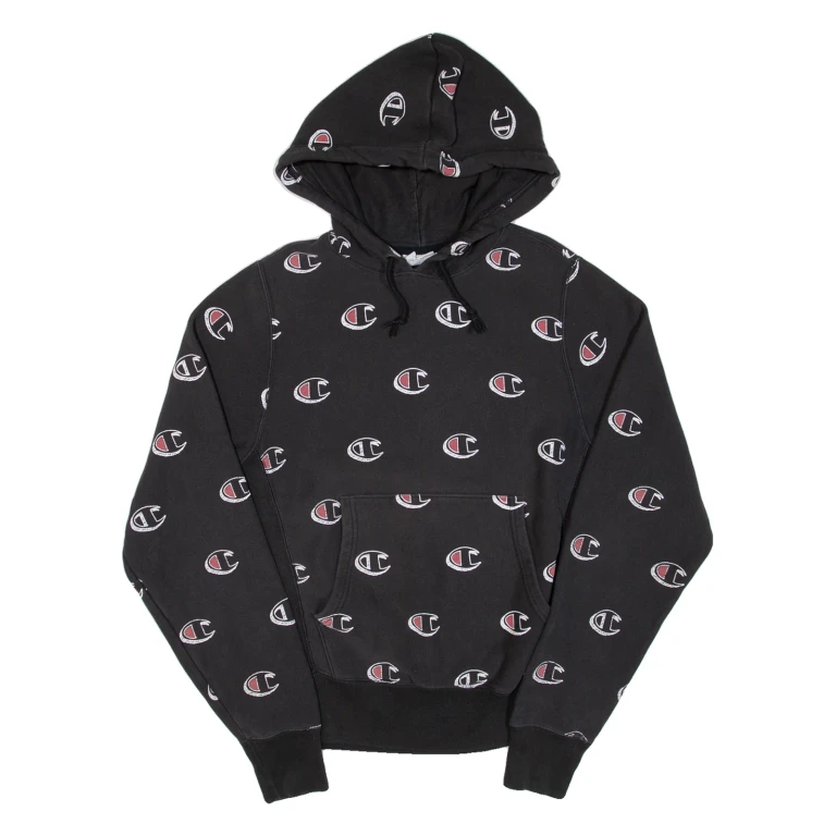 CHAMPION REVERSE WEAVE Mens Black Hoodie S