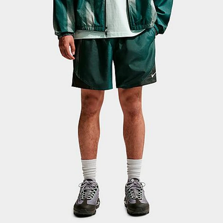 Nike Men's Windrunner Sunset Lightweight Woven Shorts in Mineral Slate/White Size: XS