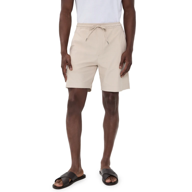 Theory Soft Terry Drawstring Shorts Warm Silver Cloud XL