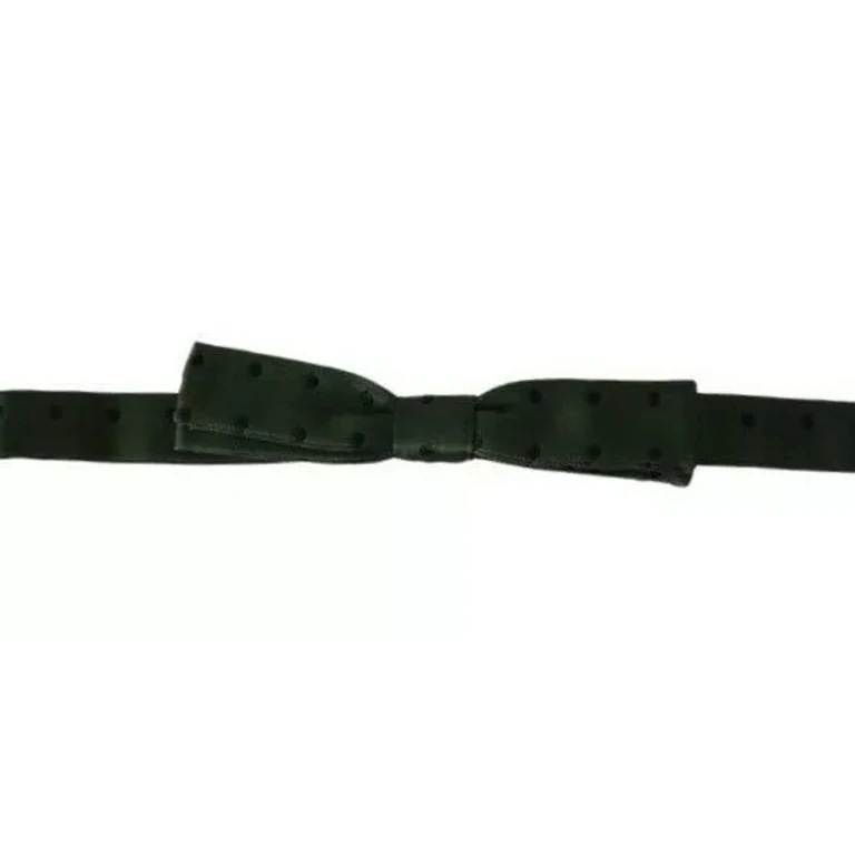 Green Silk Dotted Mens Necktie Bow Tie - Men