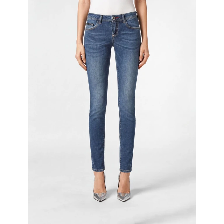 Mid-Rise Skinny Stretch Denim Jeans (FAACWDT1685PDE004N14NQ)