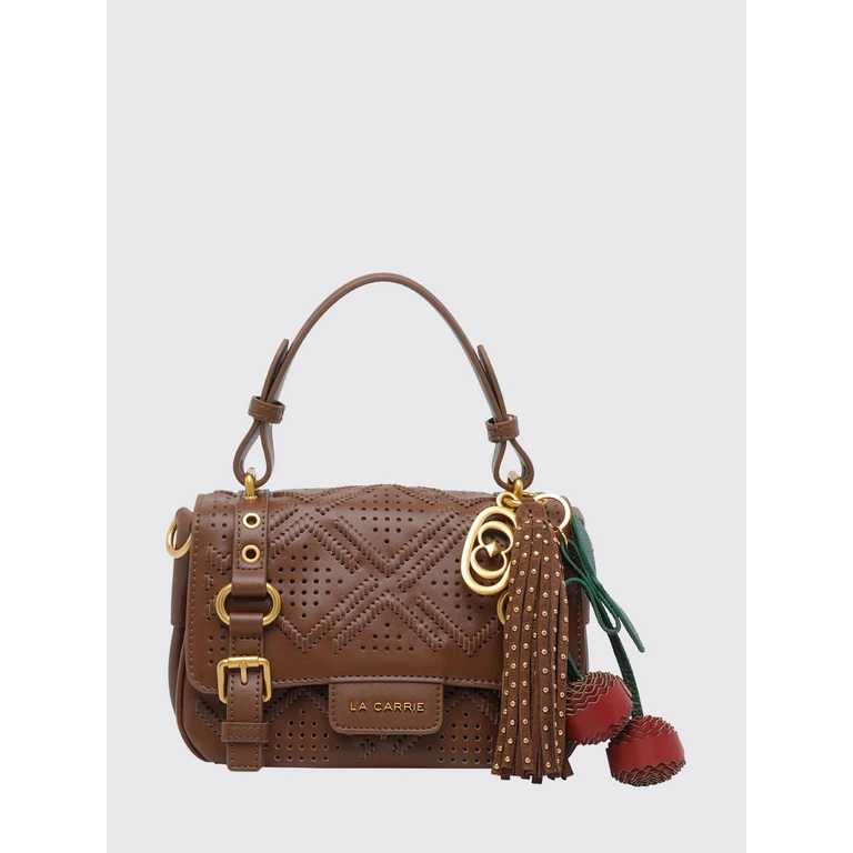 Atena Labyrinth Perforated Calfskin Leather Mini Bag with Charm (161PXS422LEABRO)