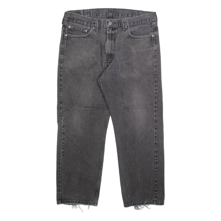 LEVI'S 505 Jeans Mens Grey Regular Straight Stone Wash W38 L29