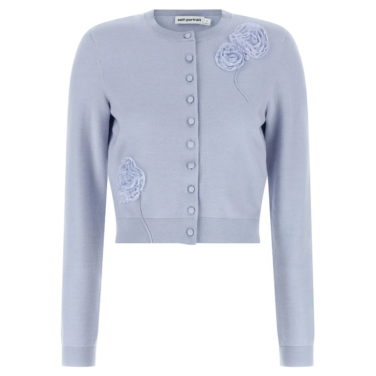 Self-Portrait Blue Polyester Cardigan Clothing - Women