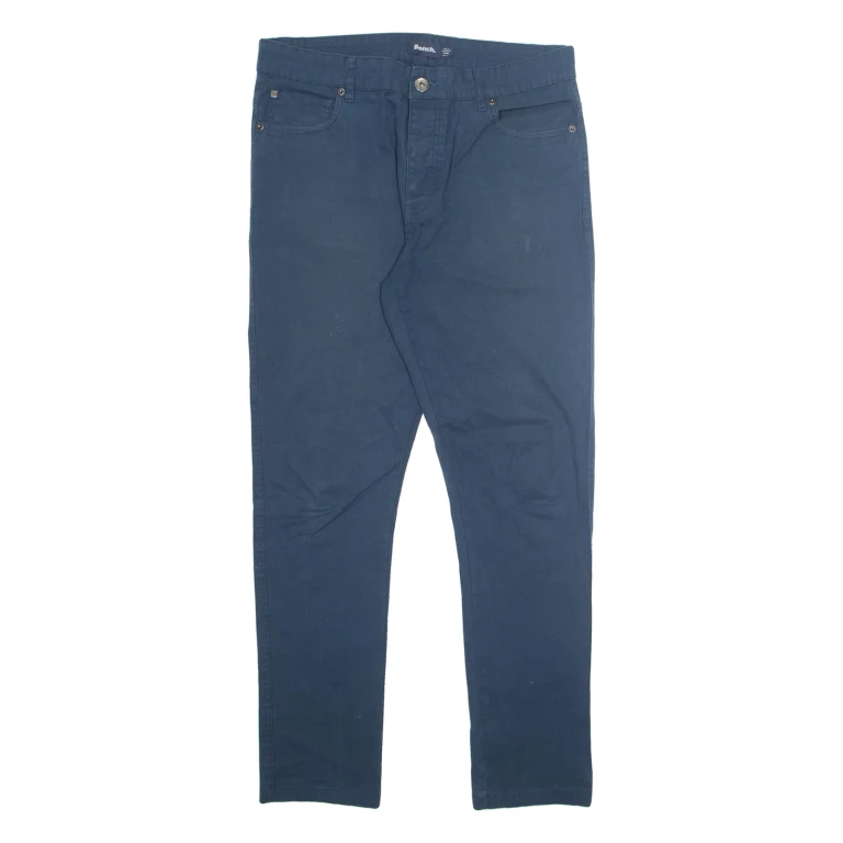 BENCH Mens Trousers Blue Regular Tapered W34 L31
